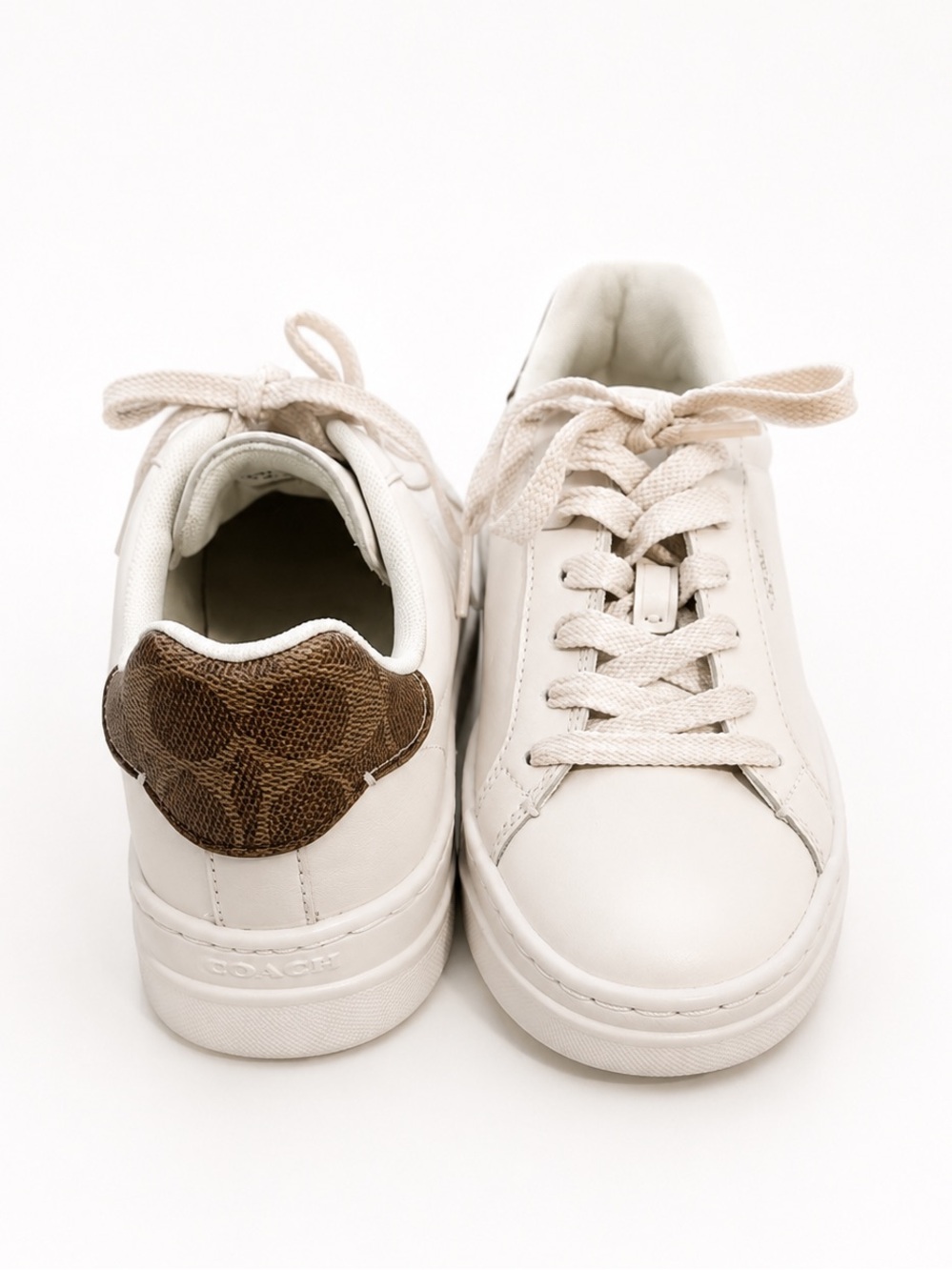 Coach White Low-Top Women's Sneakers with Brown Accent - Size 6 - Picture 6 of 6